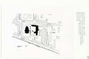 Gemeindehaus für St. Sebastian, Berlin-Gesundbrunnen (Diplomarbeit bei Willy Kreuer): Lageplan 1:500