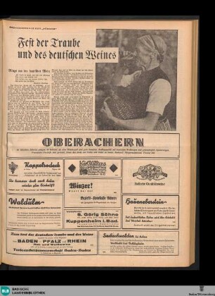 Der Führer : das Hauptorgan der NSDAP Gau Baden; der badische Staatsanzeiger, Fest der Traube und des deutschen Weines