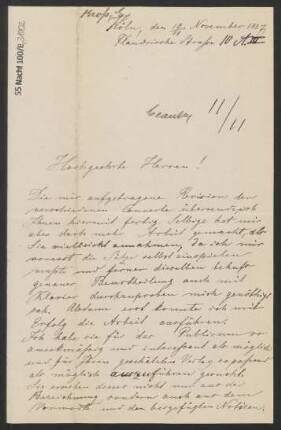 Brief an B. Schott's Söhne : 10.11.1887