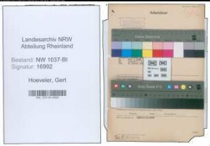 Entnazifizierung Gert Hoeveler , geb. 13.05.1916 ()