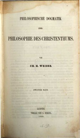 Philosophische Dogmatik oder Philosophie des Christenthums, 2. Die Welt- und Menschenschöpfung