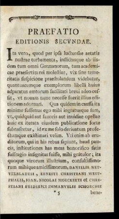 Praefatio Editionis Secundae