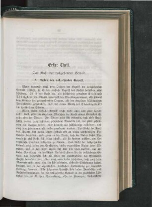 Erster Theil. Das Recht der vollziehenden Gewalt