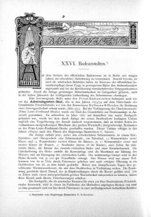XXVI. Badeanstalten