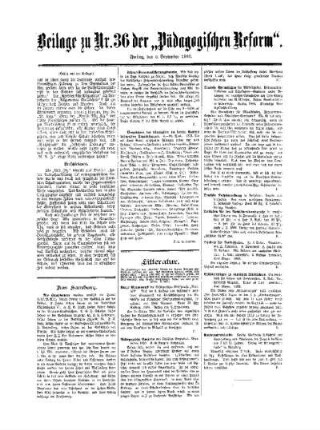 Mitteilungen : Beilage zu No. 36 der Pädagogischen Reform