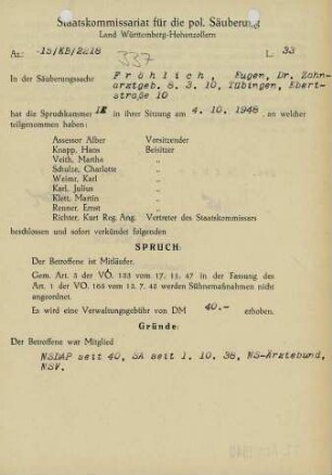 Fröhlich, Eugen, Dr.