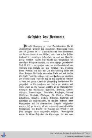 Geschichte des Denkmals