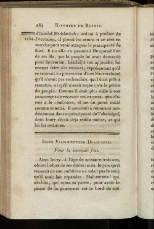 Ioury Vladimirovitch Dolgorouki. Pour la seconde fois