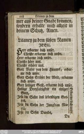 Litaney zu dem süßen Namen Jesu.