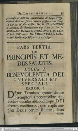 Pars Tertia. De Principiis Et Mediis Salutis