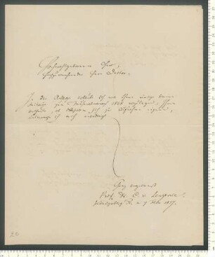 Brief von Cäsar von Lengerke an Adelbert von Chamisso