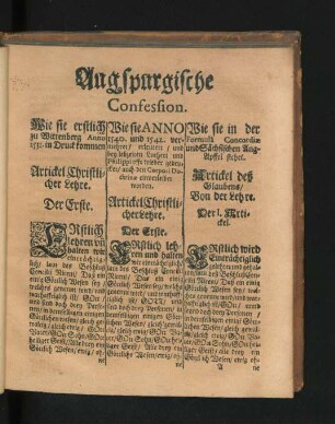 Augspurgische Confession.