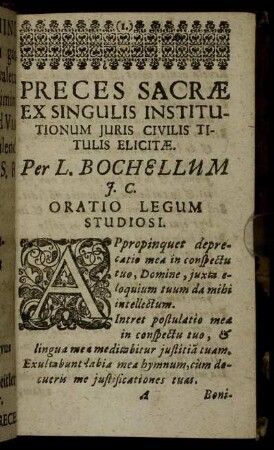 Oratio Legum Studiosi.