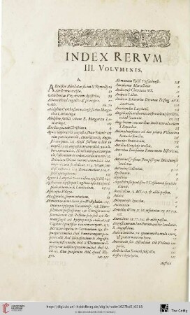 Index rerum III. voluminis