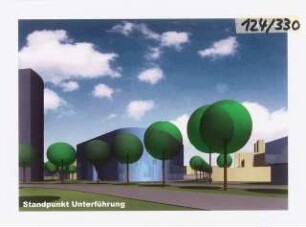 Ein »Garten der Künste« am Kulturforum, Berlin Schinkelwettbewerb 2002: Perspektivische Ansicht (Modellsimulation)