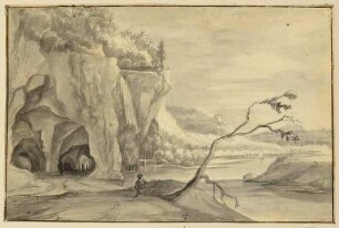 Gebirgslandschaft mit Straße durch die Felsen