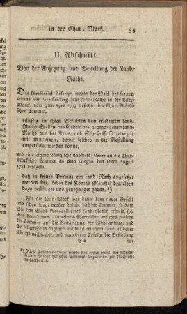 II. Abschnitt. Von der Ansetzung und Bestellung der Land-Räthe