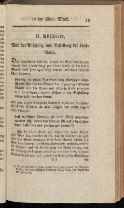 II. Abschnitt. Von der Ansetzung und Bestellung der Land-Räthe