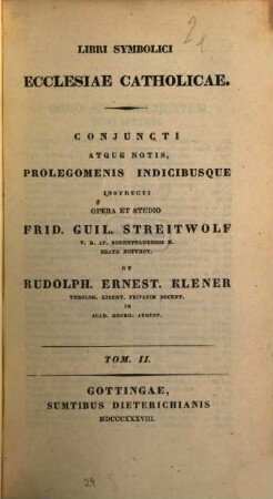 Libri symbolici ecclesiae catholicae, 2