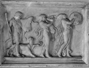 Dionysos mit Mänade, Satyr und Panther
