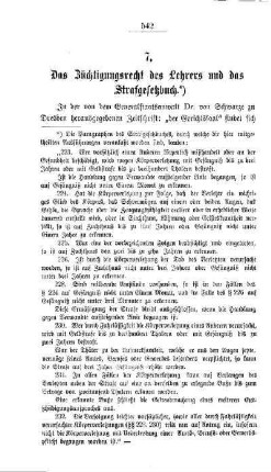 Das Züchtigungsrecht des Lehrers und das Strafgesetzbuch
