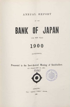 1900: Annual report