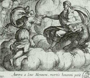 Aurora bittet Jupiter um die Unsterblichkeit ihrers Sohnes Agamemnon