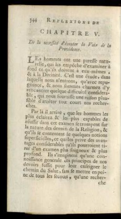 Chapitre V. De la necessité d' écouter la Voix de la Providence.