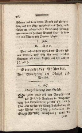 Vierzehnter Abschnitt. Von Vermehrung des Königs und Wachses. §. 167 - 177.