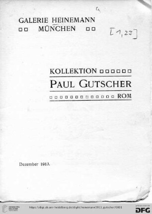 Kollektion Paul Gutscher, Rom : Dezember 1913