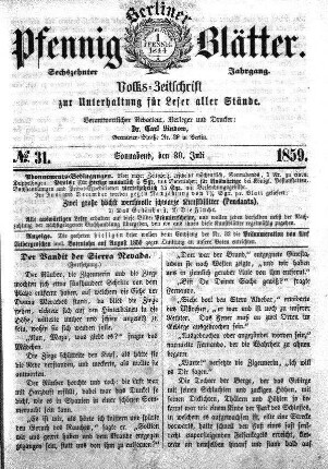 No. 31, Sonnabend, den 30. Juli