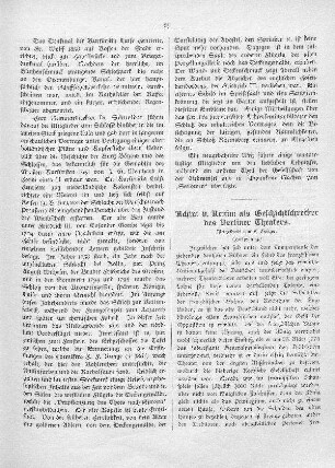 Achim v. Arnim als Geschichtsschreiber des Berliner Theaters