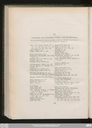 IX Europäische und europäisierte Besitzer- und Schreibernamen