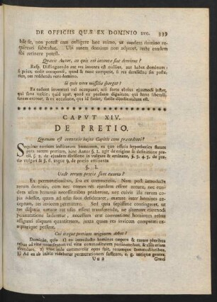 Caput XIV. De Pretio.