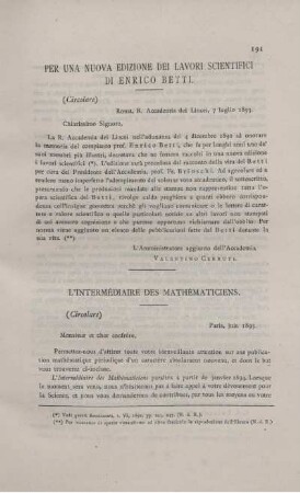 Per una nuova edizione dei lavori scientifici di enrico betti.