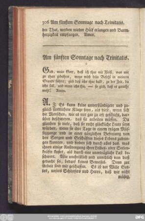 Am fünften Sonntage nach Trinitatis.