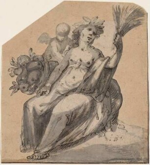 Sitzende Ceres und Putto