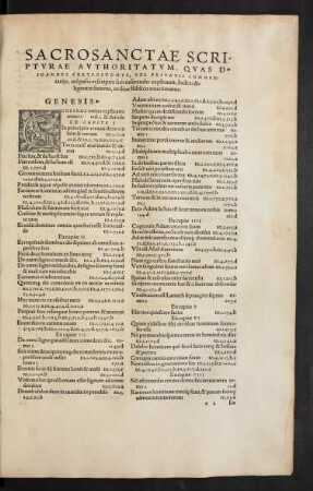 Sacrosanctae Scripturae Authoritatum ... Index: diligentia summa, ordine Biblico concinnatus.