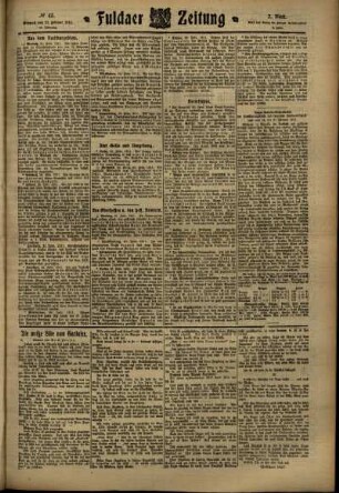 Zweite Ausgabe vom Mittwoch, den 22. Februar 1911.