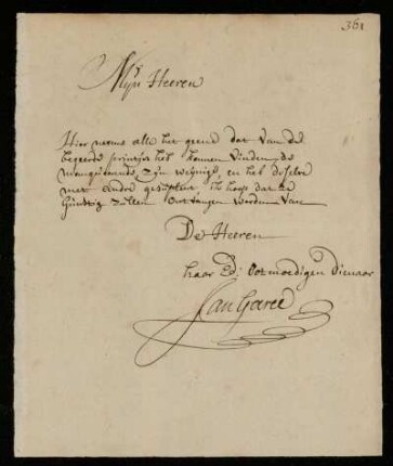Brief von Jan Goeree an Johann Friedrich von Uffenbach