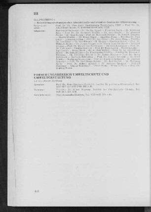 Forschungsbereich Umweltschutz und Umweltgestaltung