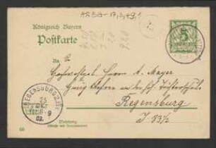 Brief von Wolfgang Puchtler an Anton Mayer