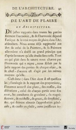 De l’Art de plaire en Architecture