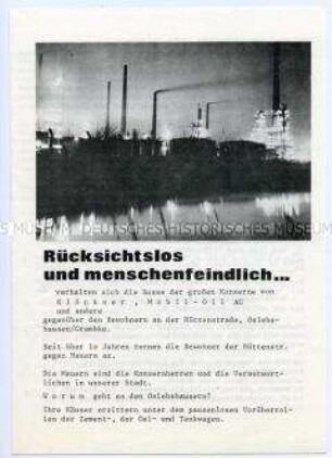 Propagandaschrift der DKP Bremen gegen die Politik der Großkonzerne