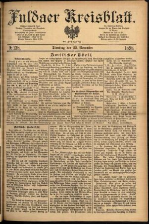 Ausgabe vom Dienstag, den 22. November 1898.