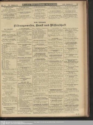 VII. Abschnitt. Bildungswesen, Kunst und Wissenschaft