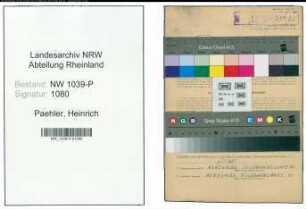 Entnazifizierung Heinrich Paehler , geb. 14.03.1910 ()