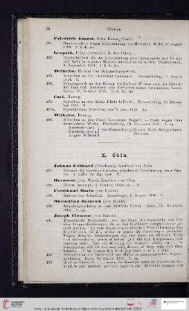 X. Cöln (Nr. 487 - 498)