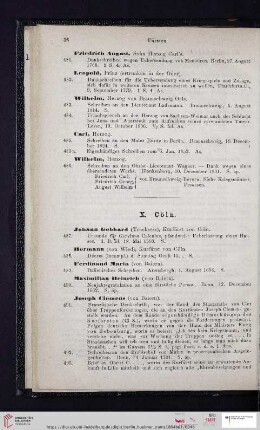 X. Cöln (Nr. 487 - 498)