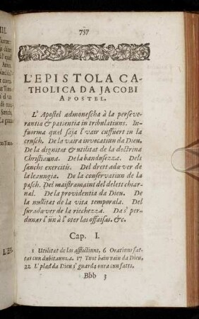 L'EpistolaCatholica Da Jacobi Apostel.